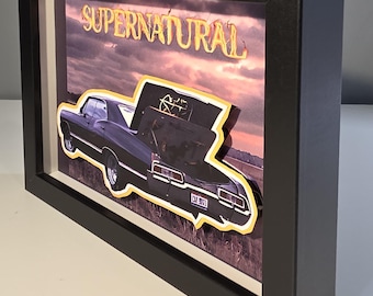 Supernatural 1967 Chevy Impala 3D Shadowbox – TV Fan Gift