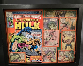 Hulk vs. The Thing 3D Comic Book Shadowbox Art