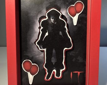 Pennywise 3D Shadowbox – IT Movie & Stephen King Horror Fan Art