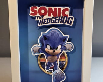 Sonic the Hedgehog 3D Shadowbox – Video Game, Cartoon & Pop Culture Fan Art