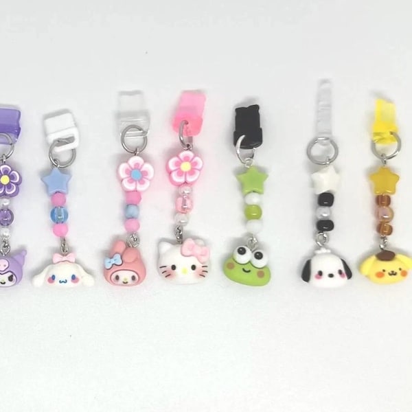 Handmade Beaded Sanrio Inspired Character Customized Dust Plug Charm iPhone Switch iPad Lightning