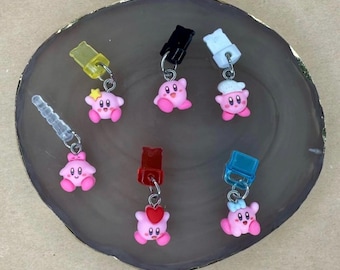 Handmade Kirby Inspired Character Customized Dust Plug Charm iPhone Switch iPad Lightning