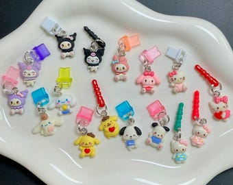 Handmade Solid Sanrio Inspired Whole Body Character Customized Dust Plug Charm iPhone Switch iPad Lightning