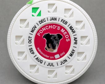 Customizable Magnetic Pet Medication Reminder Dial – Monthly Dosing Tracker
