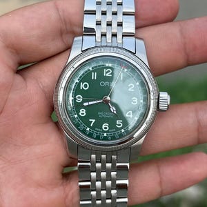 Oris big crown pointer date Green dial automatic mechanical watch