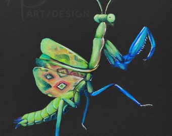 PRINT of Original Acrylic Painting - Praying Mantis