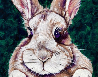 PRINT of 9x12" Orignal Acrylic Painting, "Spring Hare"