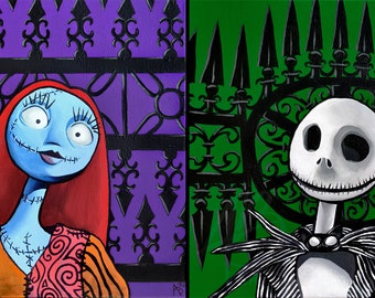 Jack & Sally PRINTS - Your Choice, 3 Sizes Available - Nightmare Before Christmas Fan Art