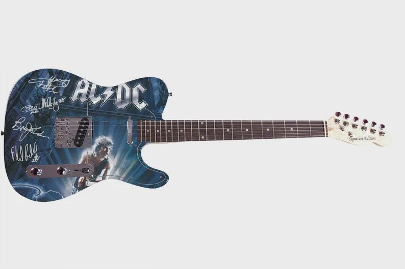 AC/DC Ballbreaker Album Guitar – Angus Young Printed Signature ...