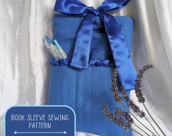 Quilted Book Sleeve Sewing Pattern, Ruffle Pocket and Bow (Digital PDF)