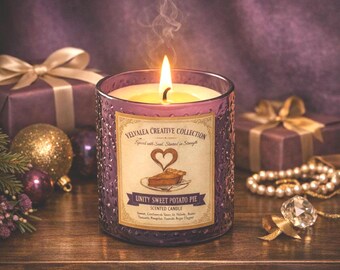 Sweet Potato Pie Candle, 8 oz Coconut Soy Wax, Purple Jar, Bakery Scent