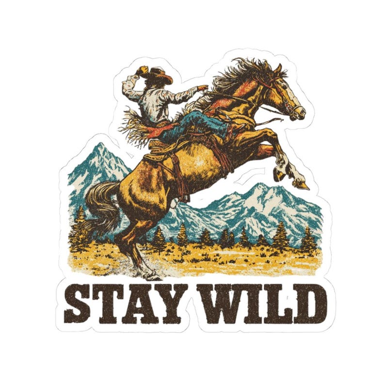 Cool Rodeo Decals Cowboy Riding Horse Kiss-cut Sticker, Western Rodeo Decal - Etsy