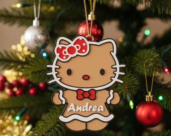 Adorno de jengibre personalizado de 10 cm (nombre personalizado) para árbol de Navidad