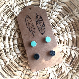 Leather earrings, leather jewelry, hypoallergenic jewelry, leather studs, bohemian jewelry, western jewelry, leather accessories