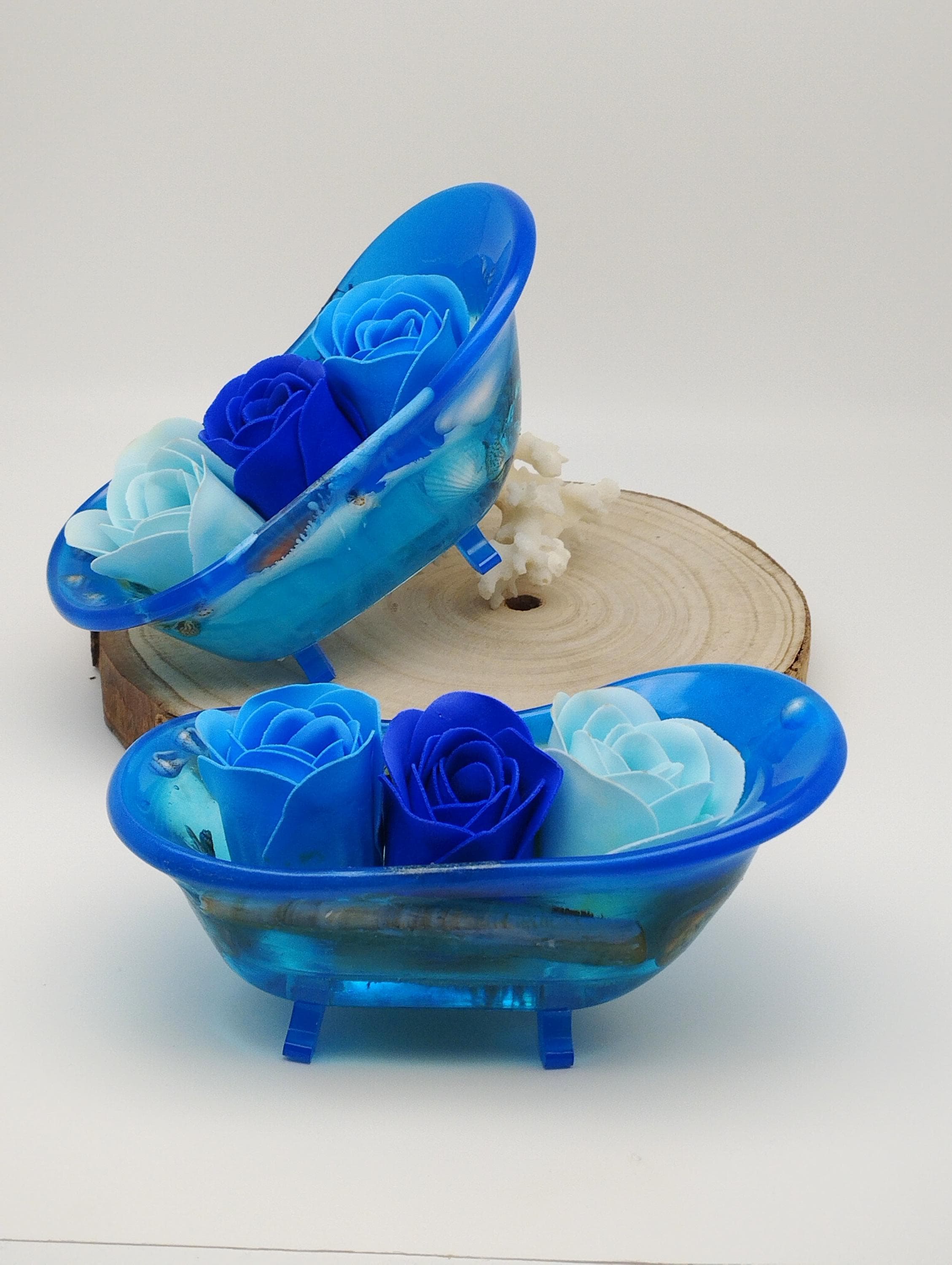 Accessoires de bain - Porte-savon en laiton et céramique blanche