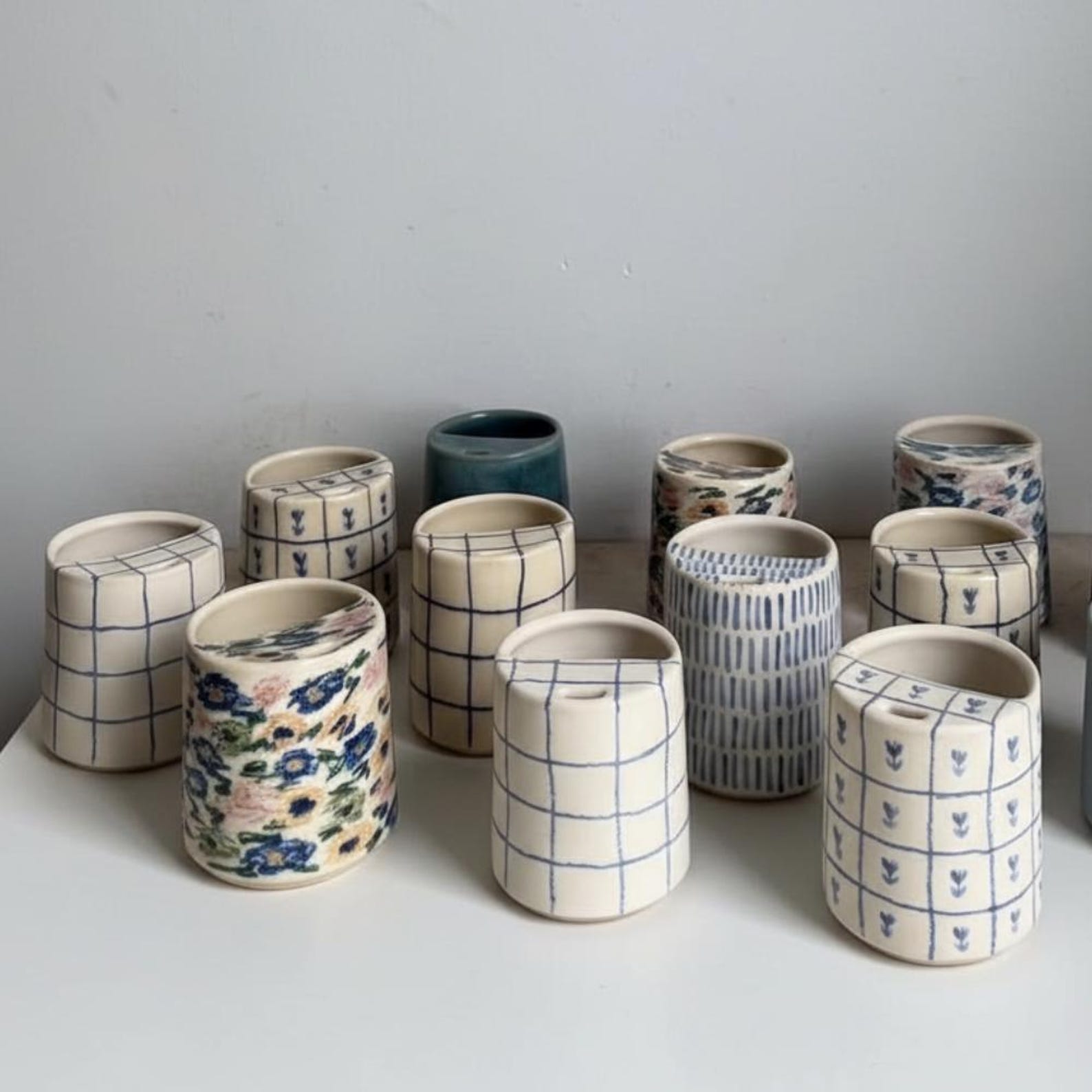 2 Handmade Ceramic Travel Mugs
