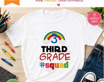 Third Grade Shirt, Floral 3rd Grade Teacher Tshirt, Third Grade Team Shirts, Back To School Tee