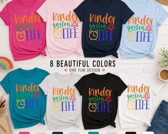 Kindergarten Life Kids Tee | Colorful School Teacher Theme