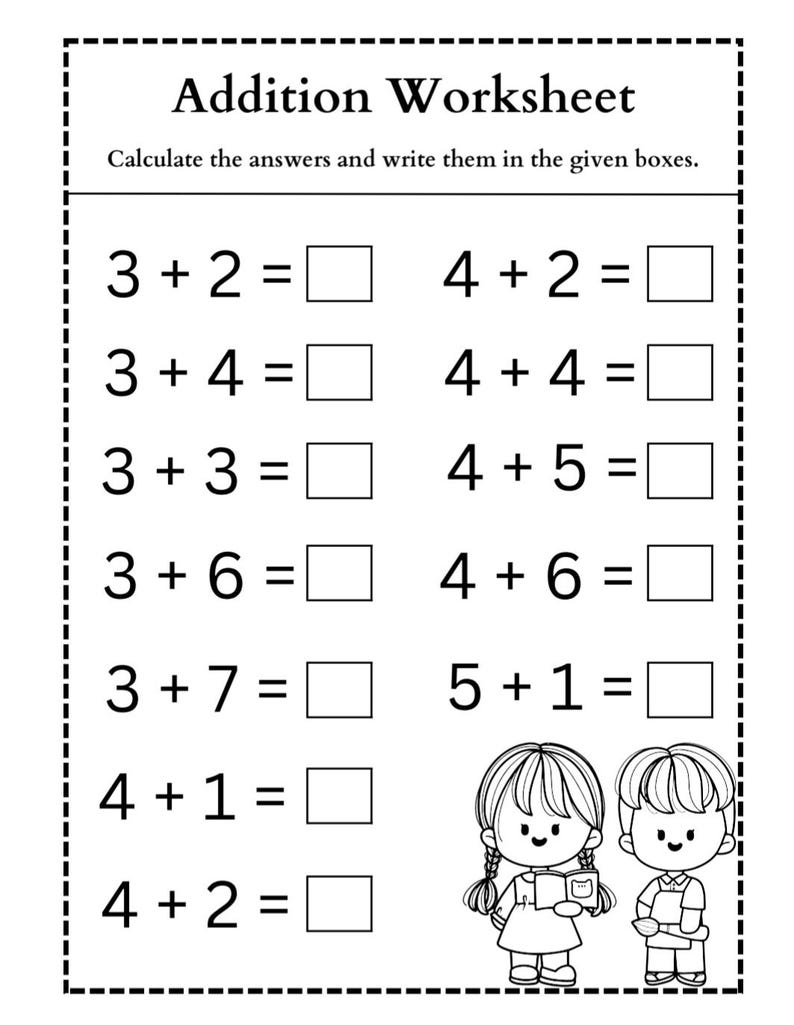 Addition Math Worksheets for Kids | 20 Pages Printable | Kindergarten ...