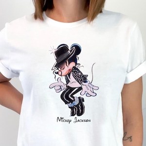 Mickey  Mouse Michael Jackson Cotton Tshirt, Moonwalk Mickey Mouse Sweatshirt, Retro King of Pop Youth Top, Magic Theme Park Outfit
