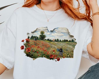Comfort Colors Claude Monet shirt, Impressionist Painting T-shirt, Vintage Floral Aesthetic Apparel, Fine Art Teacher Gift