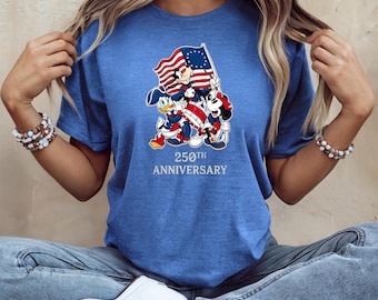 Mickey Donald Goofy USA 250 Shirt, America 250 Tee, 1776–2026 Shirt for Men & Women, 4th Of July Shirt, 250th America Anniversary tee