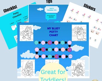 Bluey Potty Training Chart, Stickers, Tips & Checklist (Printable)
