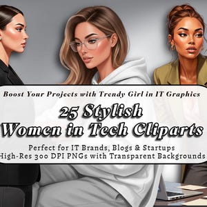 Women in Tech Clipart PNG | 25 Female Developer Programmer Illustrations