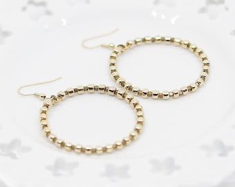 Hoop Earrings Brass and Gold Plated Stainless Steel Earrings Modern Brass Hoops