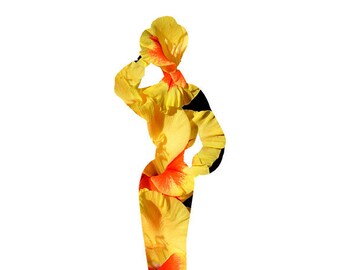 Flower Collage Art Digital Art Collage Artwork Silhouette Woman Girl Digital Collage Floral Art Home Decor