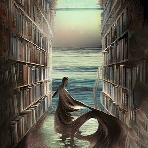 Librarium Digital Art Books Library Artwork Book Lover Gift Home Decor