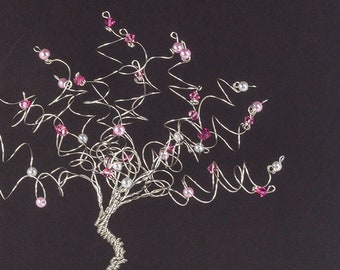 Cherry Blossom Wedding Cake Topper Wire Tree Sculpture