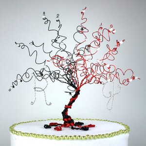 Entwined When Two Become One Wedding Cake Topper Tree Custom Wire Sculpture image 4