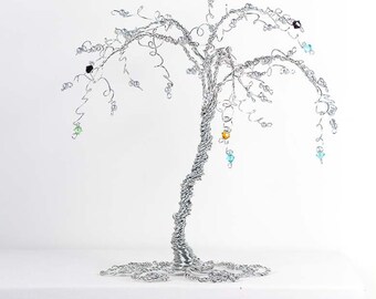 Birthstone Palm Tree Wire Sculpture or Wedding Cake Topper