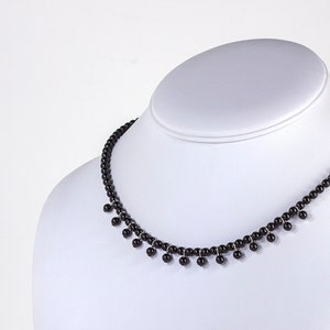 Schwarzer Perlen Choker Schwarz Swarovski Perlen Halskette Choker