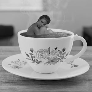 NudiTEA Collage Art Print Digital Art Print Surreal Art Digital Collage Artwork Tea Cup Series
