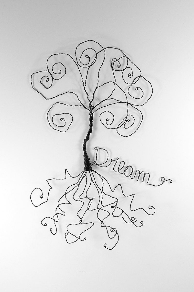 Dream Catcher Wire Sculpture Wire Tree Wall Hanging Art Home Decor image 1