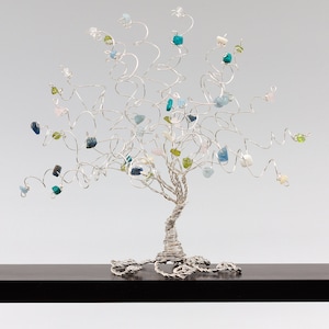 Gemstone Family Tree Birthstone Sculpture Mother Gift Grandmother Gift Tree of Life Wire Tree Sculpture Art Gem Tree image 3