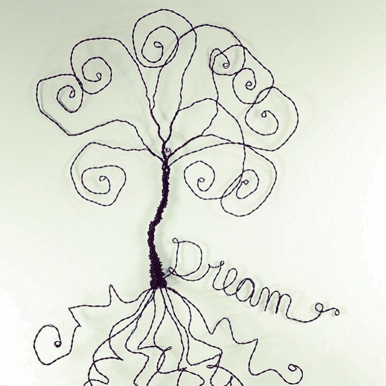 Dream Catcher Wire Sculpture Wire Tree Wall Hanging Art Home Decor image 2