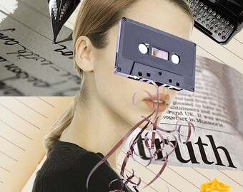 Mixed Media Collage Artwork Print Digital Collage Art Digital Art Collage Home Decor Mixed Media Truth Print