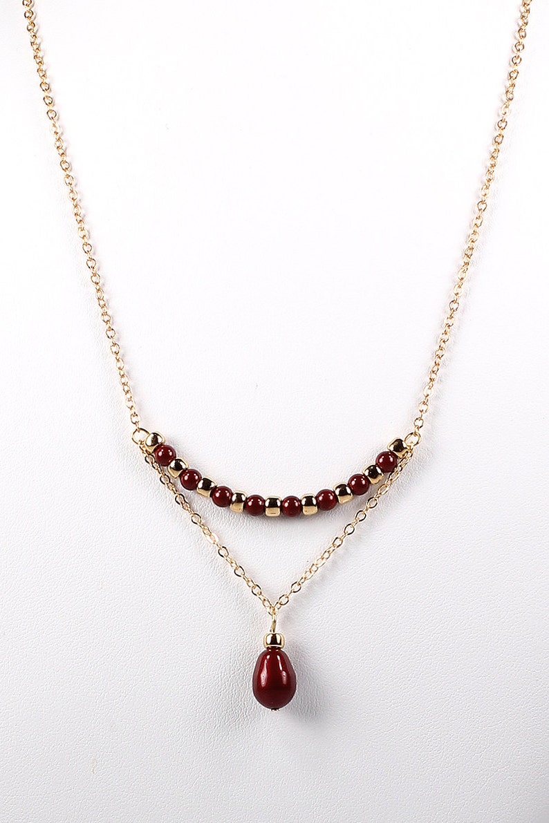 As Seen on TV Necklace Oxblood and Gold Swarovski Pearl and - Etsy