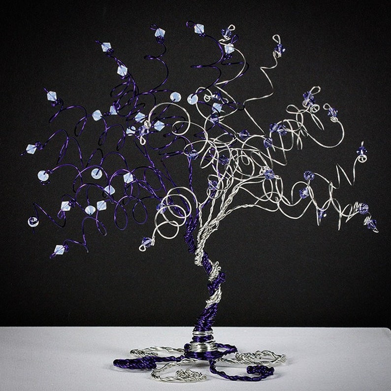 Entwined When Two Become One Wedding Cake Topper Tree Custom Wire Sculpture image 2