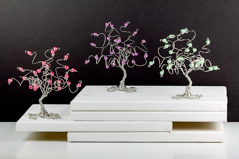 Wire Tree Sculpture Small Pearl Tree of Life Wedding or Baby Etsy