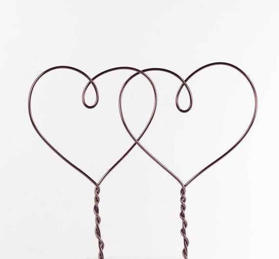 Deux Cœurs Entrelaces Minimaliste Wedding Cake Topper Simple Etsy