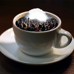 CapaciTEA Collage Art Print Digital Art Print Surreal Art Digital Collage Artwork Tea Cup Series