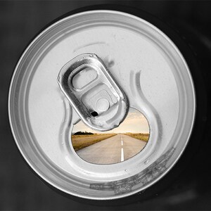 The Open Road Collage Art Print Digital Art Print Surreal Art Paper Soda Can Digital Collage Artwork The Roads Less Traveled Series