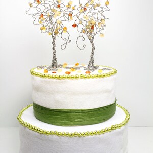 Two Trees Cake Topper Custom Wedding Cake Topper Pair of Wire Tree Sculptures image 4