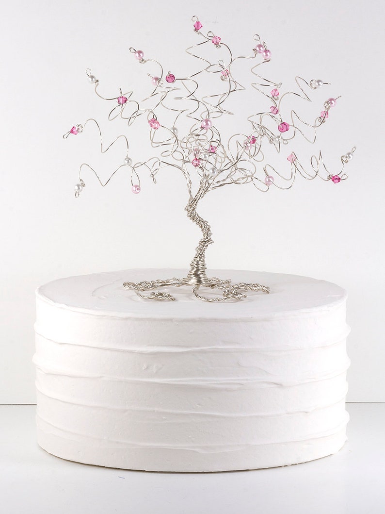 Cherry Blossom Wedding Cake Topper Wire Tree Sculpture Etsy