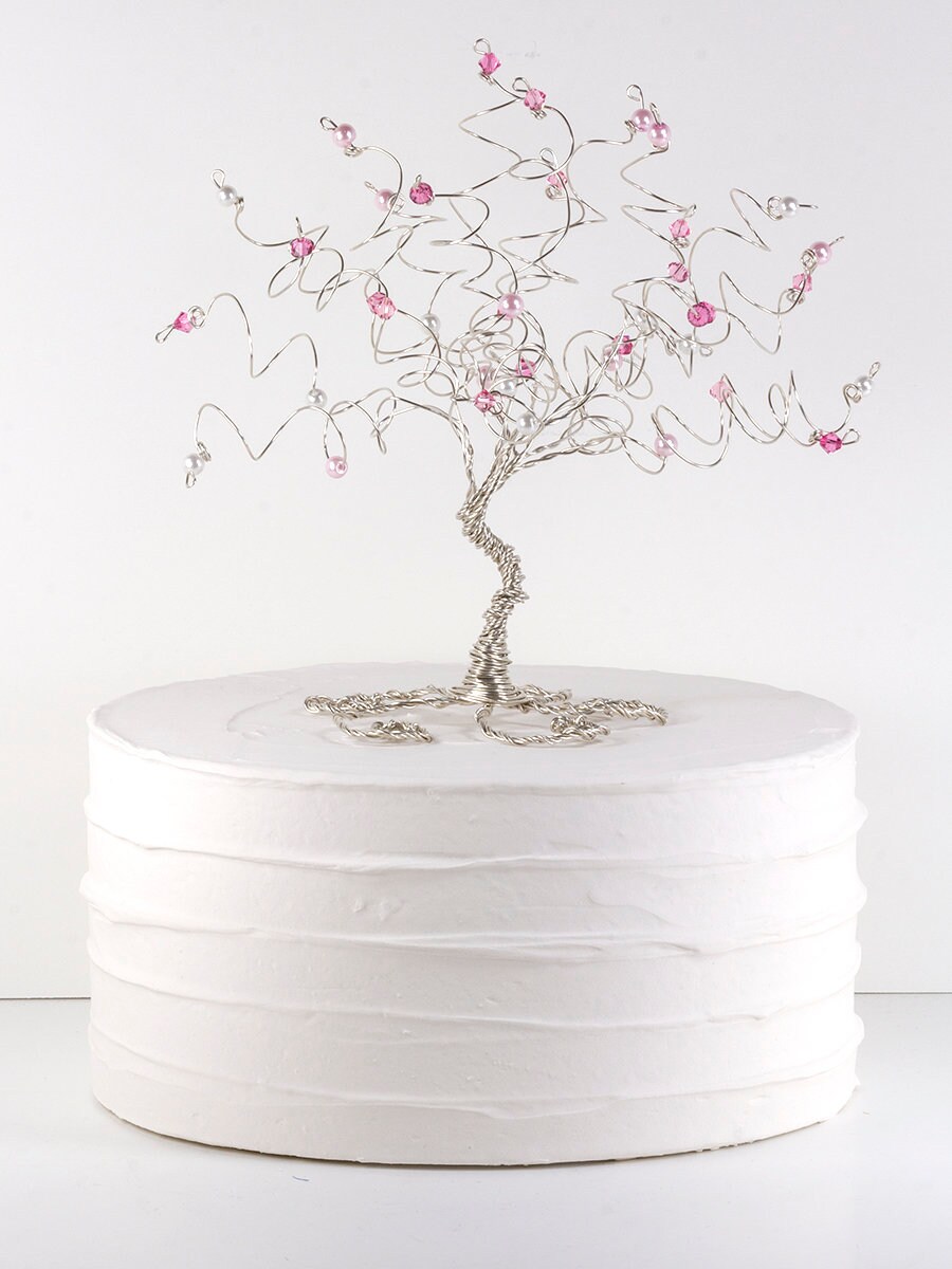 Cherry Blossom Wedding Cake Topper Wire Tree Sculpture Etsy UK