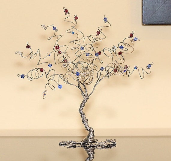 Mothers Day Gift Family Tree Birthstone Gift Keepsake Sculpture Swarovski Crystal Mother Gift Grandmother Gift Wire Tree Gemstone Tree Etsy